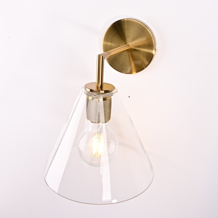 Бра RH Utilitaire Funnel Shade Single Sconce Brass ImperiumLoft