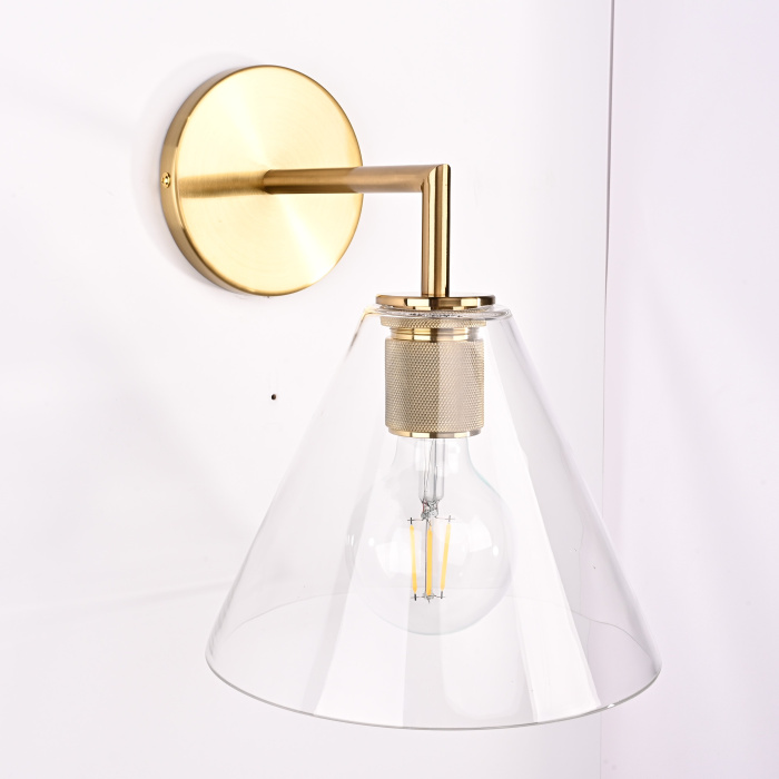 Бра RH Utilitaire Funnel Shade Single Sconce Brass ImperiumLoft