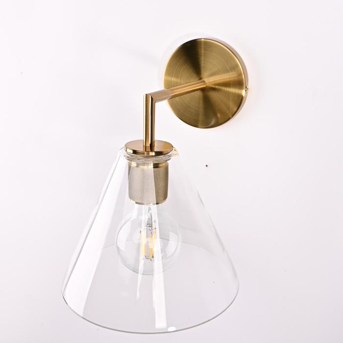 Бра RH Utilitaire Funnel Shade Single Sconce Brass ImperiumLoft