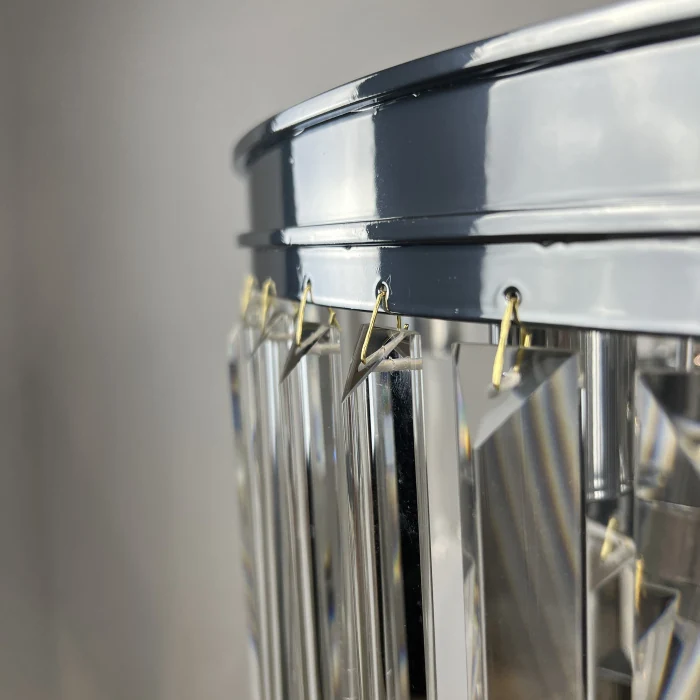 Люстра RH 1920S ODEON CLEAR GLASS FRINGE 3-TIER CHANDELIER chrome ImperiumLoft