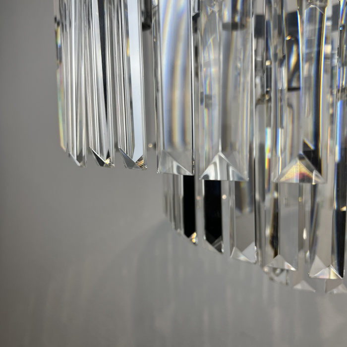 Люстра RH 1920S ODEON CLEAR GLASS FRINGE 3-TIER CHANDELIER chrome ImperiumLoft