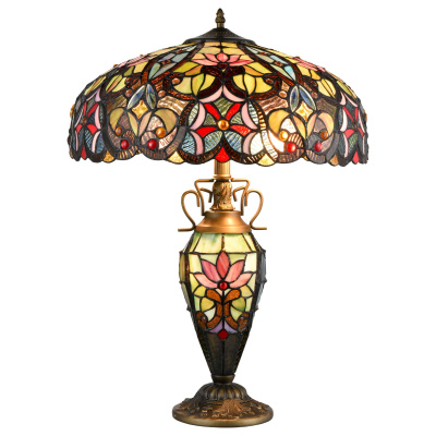 825-804-03 Настольная лампа Бронза/Разноцветный E27/E14 *W