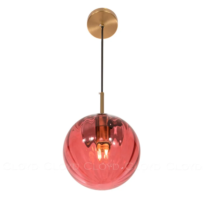 Подвесной светильник Cloyd BRINN P1 / Ø20 см - золото - красный (арт.11421)