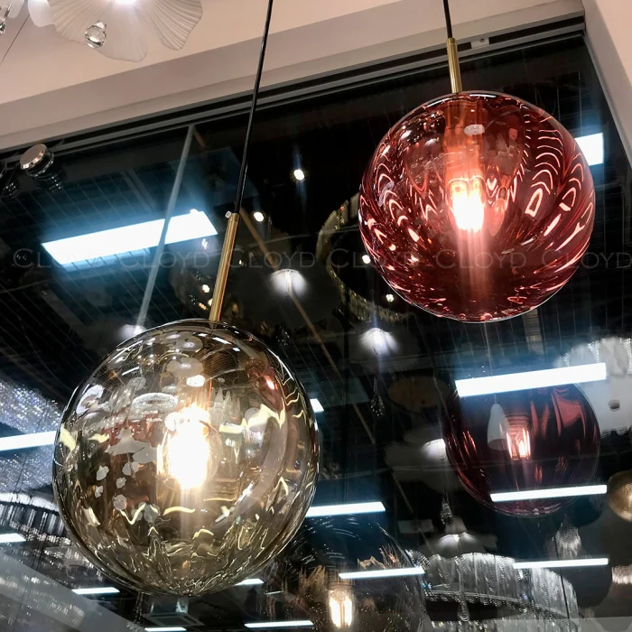 Подвесной светильник Cloyd BRINN P1 / Ø20 см - золото - красный (арт.11421)