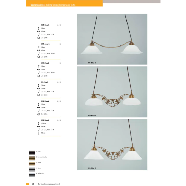 Подвесной светильник Berliner Messinglampen D3-37opB