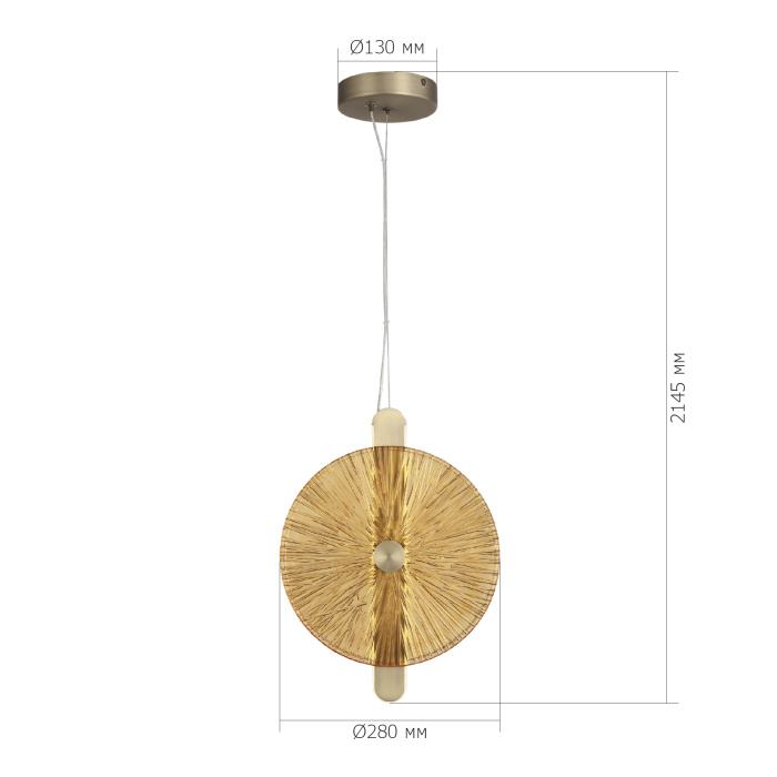 Светильник подвесной ST-Luce бронза/янтарь LED 1*11W 4000K SL6141.313.01
