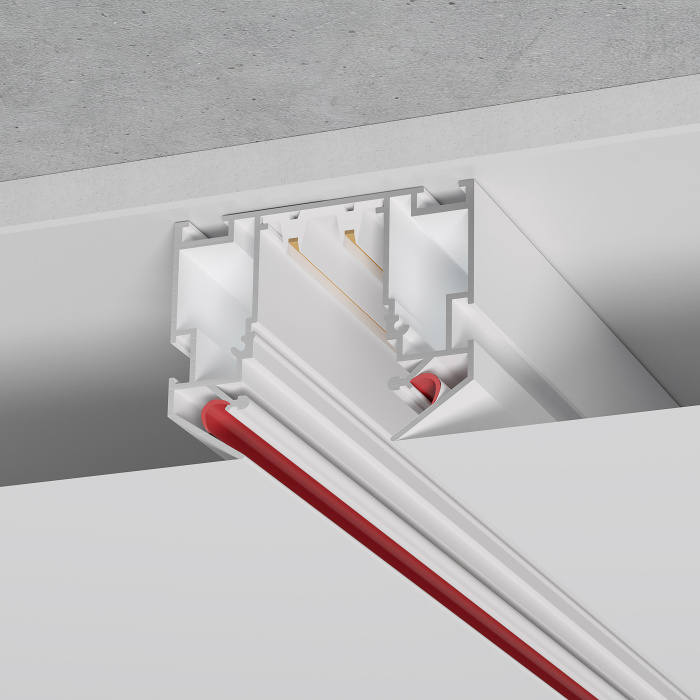 Шинопровод 220 под натяжной потолок ST-Luce Белый Длина 3000мм (Заглушки 2+2 в ком) ST046.539.02