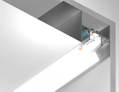 Алюминиевый профиль для натяжного потолка 51.27*34 для светодиодной ленты до 12мм Ambrella light GP4050AL