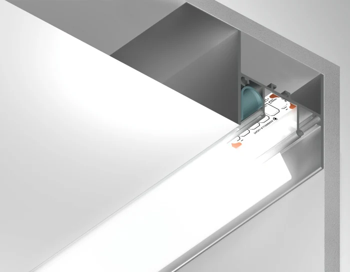 Алюминиевый профиль для натяжного потолка 51.27*34 для светодиодной ленты до 12мм Ambrella light GP4050AL