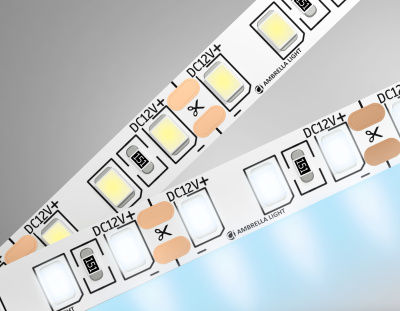 Светодиодная лента Ambrella Light GS1103 2835 120Led /9.6W m/ 12V IP20 6500K 5m/кратность резки 25mm Ambrella light GS1103