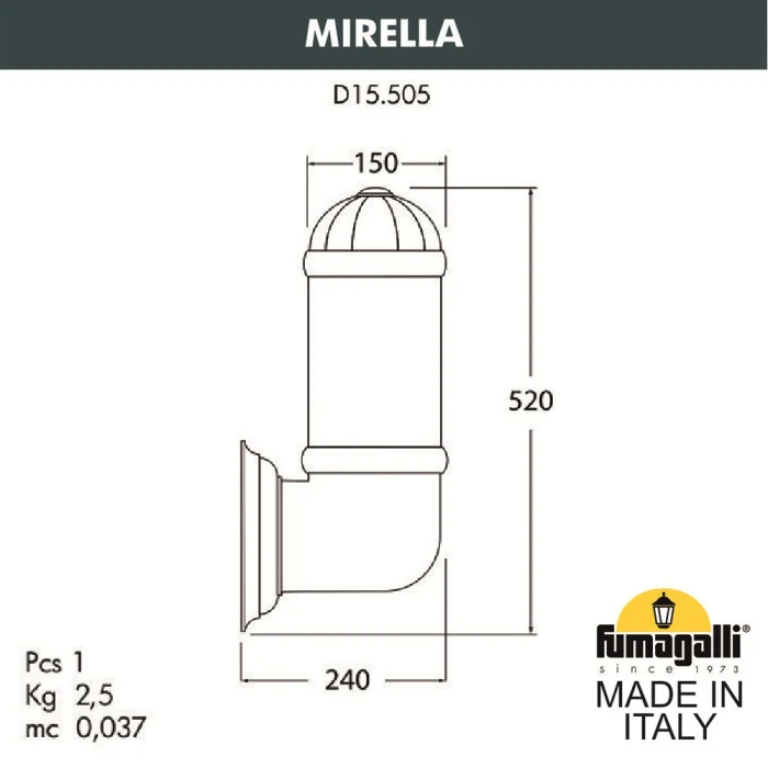 Светильник уличный настенный FUMAGALLI MIRELLA  D15.505.000.LYE27
