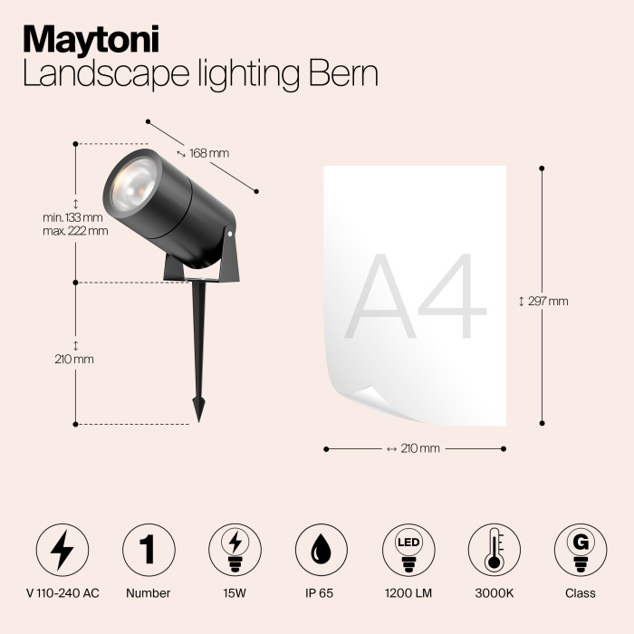 Грунтовый светильник Maytoni Bern O050FL-L15GF3K