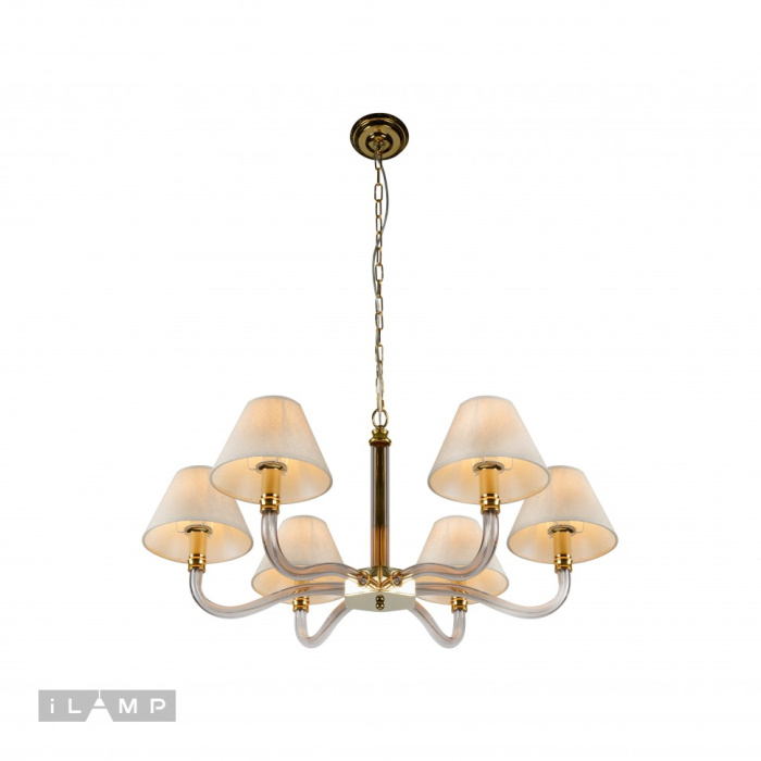 Подвесная люстра iLamp Amber YT2043-6 Золото+кофе