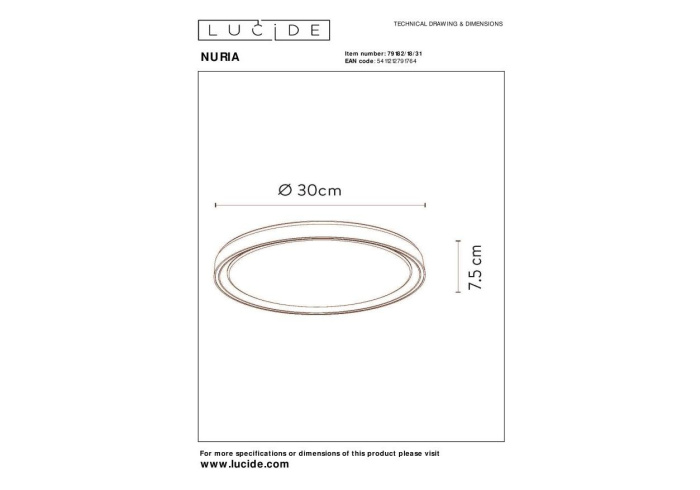 Потолочный светильник LUCIDE 79182/18/31