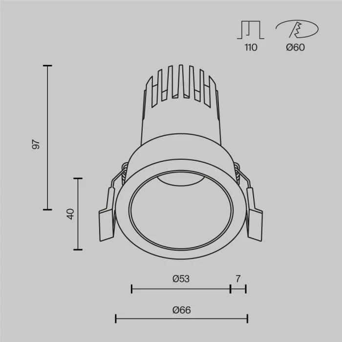 Встраиваемый светильник Maytoni Dip DL116-10W-4K-W