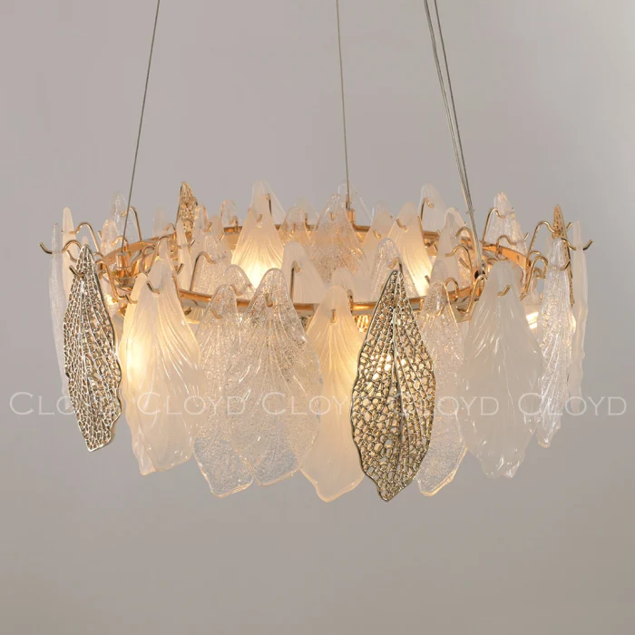 Люстра Cloyd SENEGAL-B C6 / Ø50 см - с золотыми листьями - золото (арт.11170)