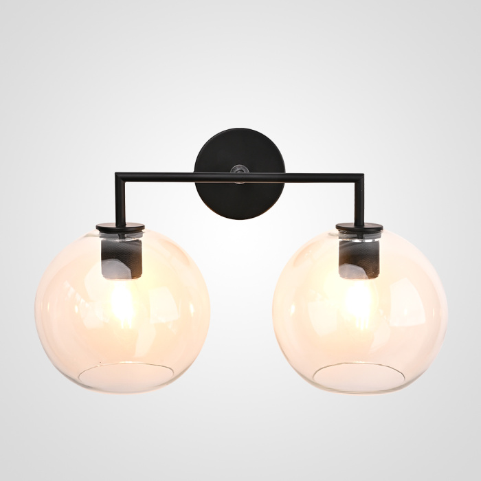 Бра RH Utilitaire Globe Shade Double Sconce Black ImperiumLoft