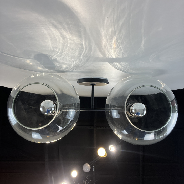 Бра RH Utilitaire Globe Shade Double Sconce Black ImperiumLoft