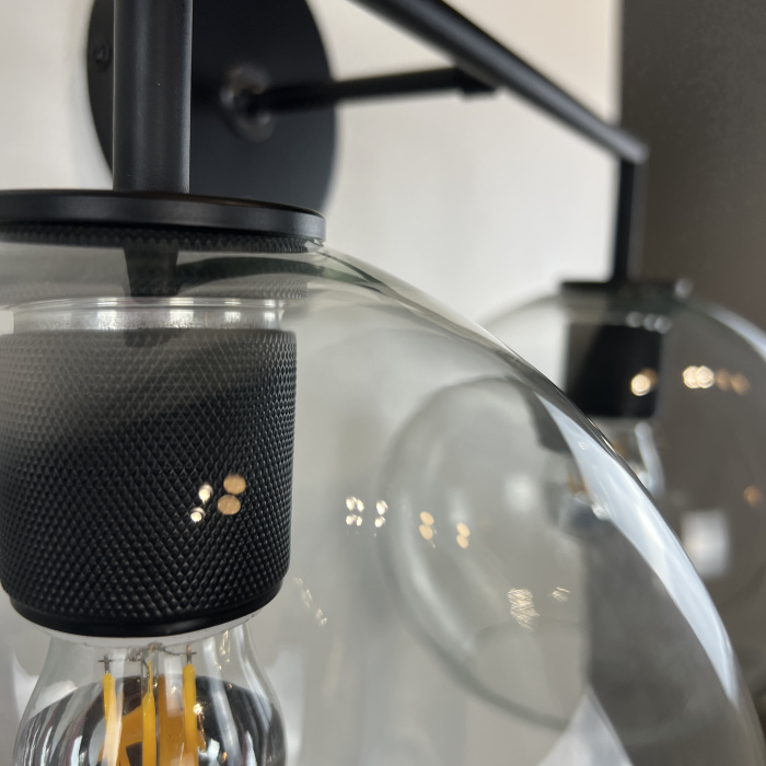 Бра RH Utilitaire Globe Shade Double Sconce Black ImperiumLoft