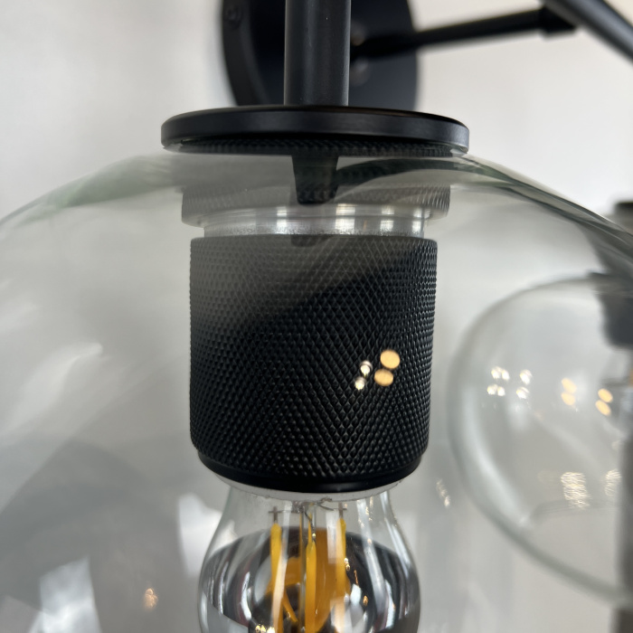 Бра RH Utilitaire Globe Shade Double Sconce Black ImperiumLoft