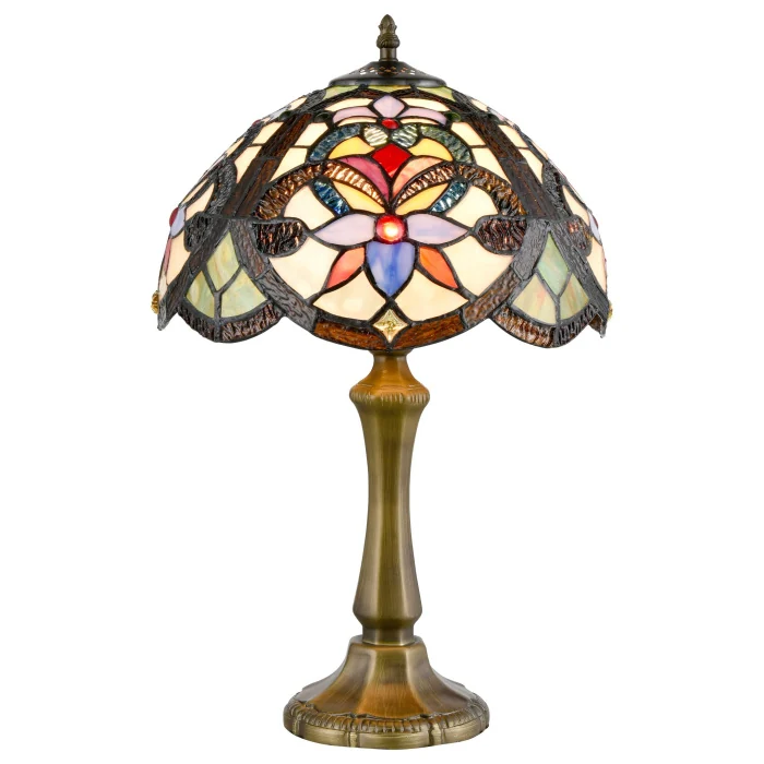 826-804-01 Настольная лампа Бронза/Разноцветный E27 1*60W