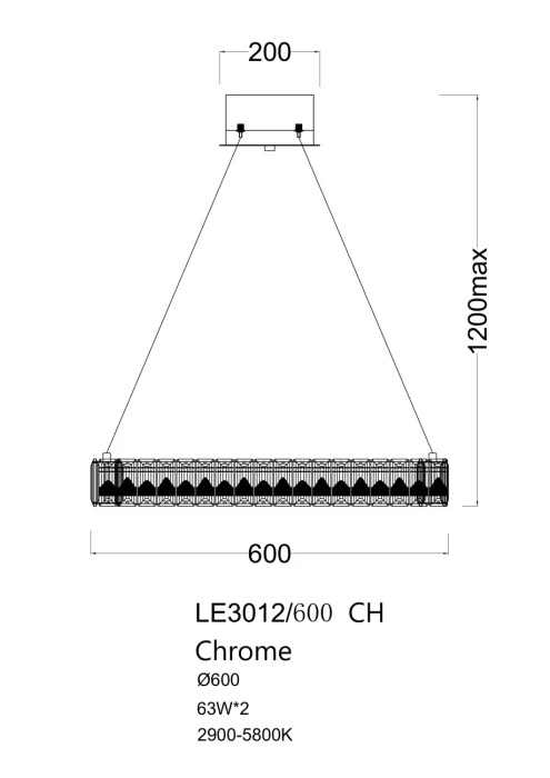Подвесная люстра Leon Delaina LE3012/600 CH