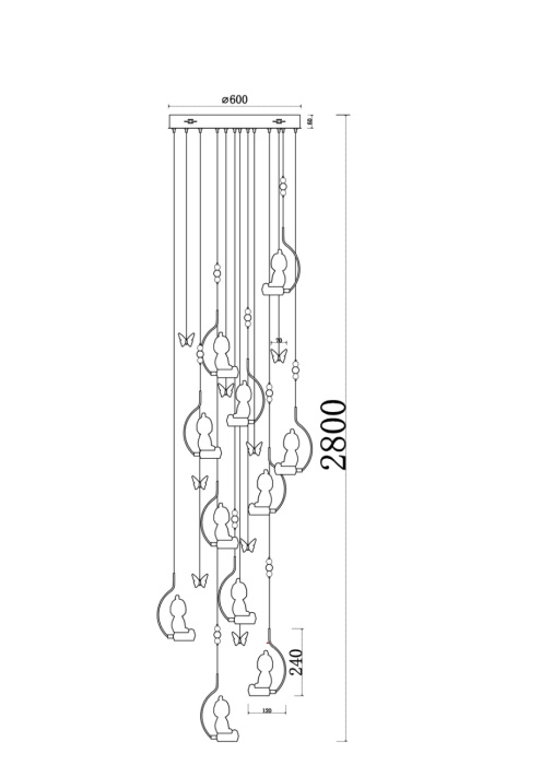 Подвесная люстра Leon Sophie LE1077/2800 GD