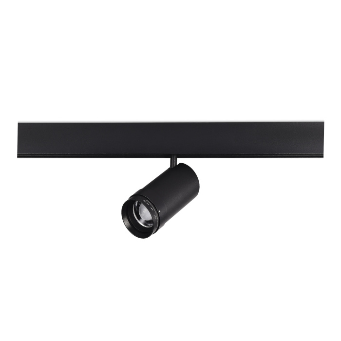 Магнитный трековый светильник ZOOM Черный LED 1*20W 3000K Lm Ra90 10-55° IP20 D60xH170 ST357.436.20