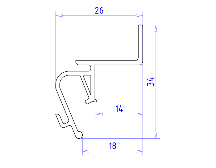 Алюминиевый профиль 26*34 для натяжного потолка с шириной зазора 15мм для светодиодной ленты до 10мм Ambrella light GP4100BK