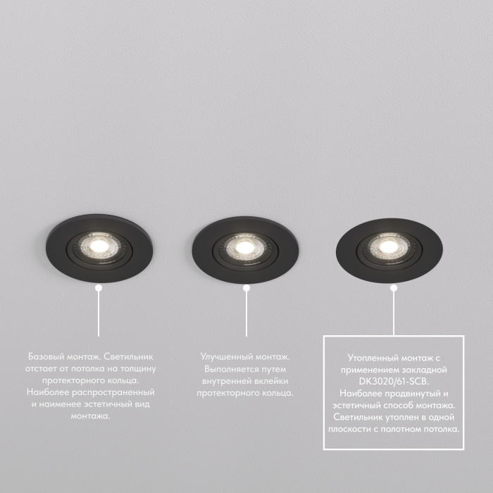 Встраиваемый светильник Denkirs Billum DK3020-BK