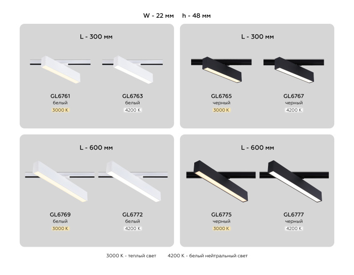 Трековый однофазный светодиодный светильник Ambrella light GL6767