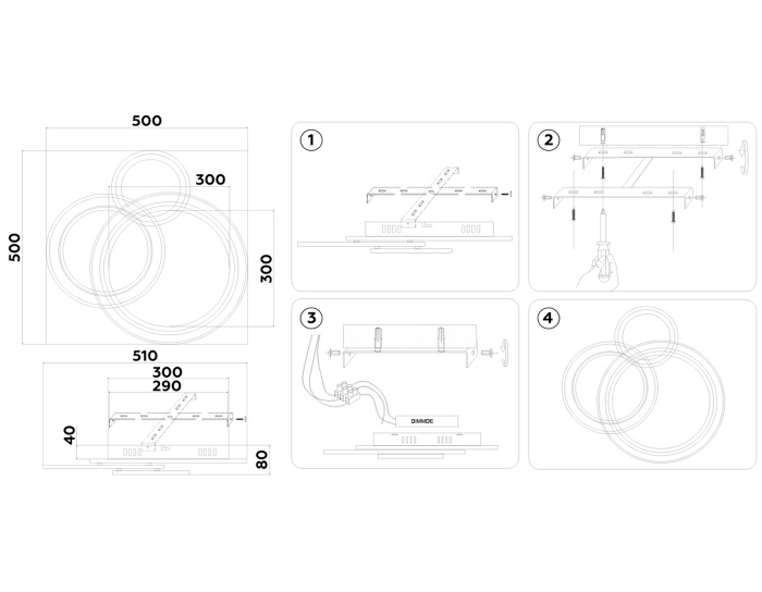 Потолочный светодиодный светильник с пультом Ambrella light FA8515