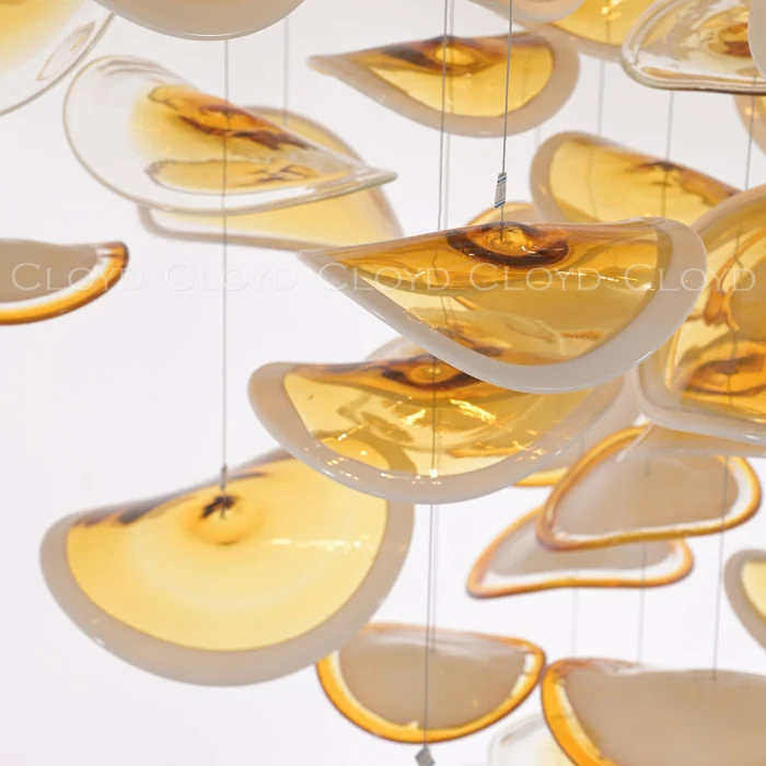 Люстра Cloyd KUSTO C12 / выс. 230 см - хром - янтарное стекло (арт.11331)