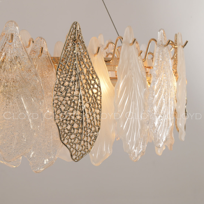 Люстра Cloyd SENEGAL-B C12 / Ø80 см - с золотыми листьями - золото (арт.11171)