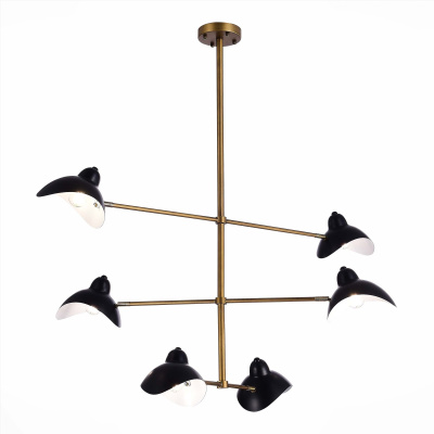 Люстра толочная ST-Luce Античная бронза/Черный E14 6*60W SL1801.303.06