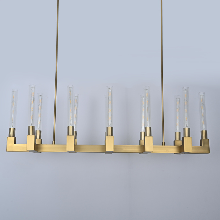 Люстра CANELLE Linear Chandelier 12 Modern Brass ImperiumLoft