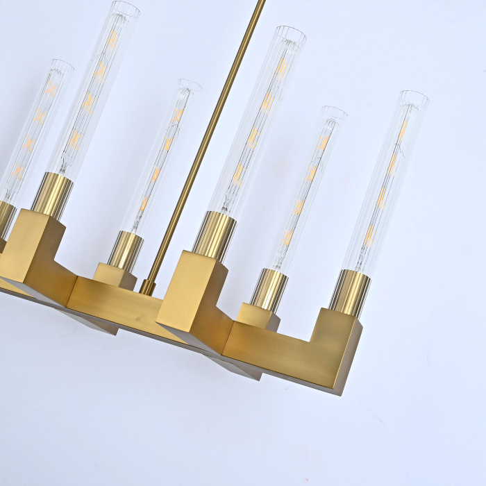 Люстра CANELLE Linear Chandelier 12 Modern Brass ImperiumLoft
