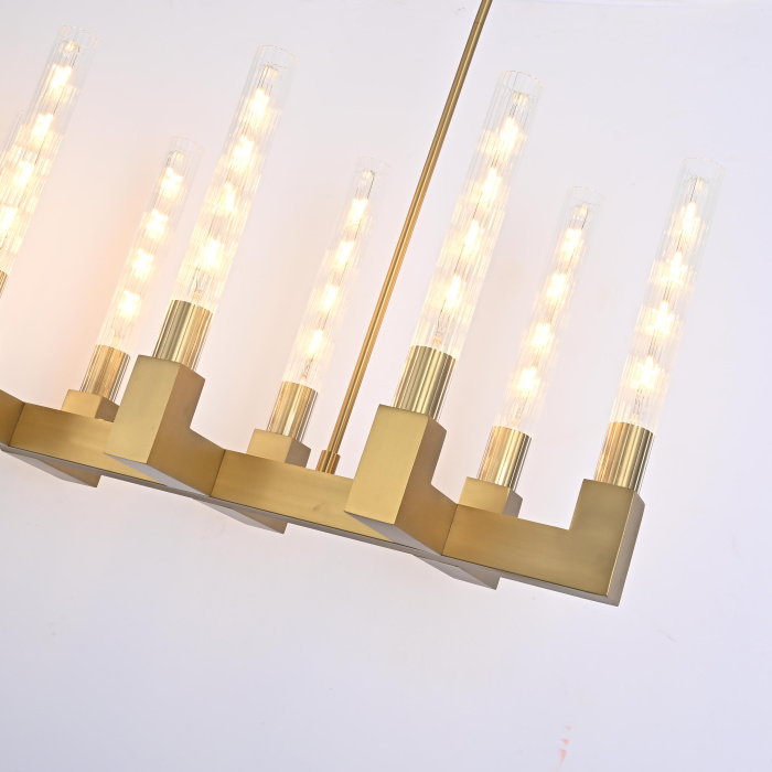 Люстра CANELLE Linear Chandelier 12 Modern Brass ImperiumLoft