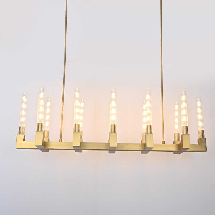 Люстра CANELLE Linear Chandelier 12 Modern Brass ImperiumLoft