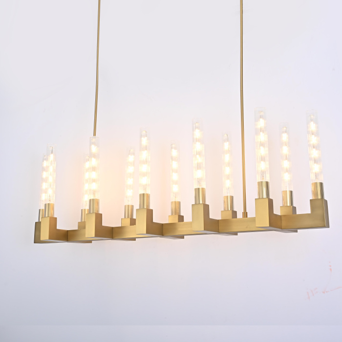 Люстра CANELLE Linear Chandelier 12 Modern Brass ImperiumLoft
