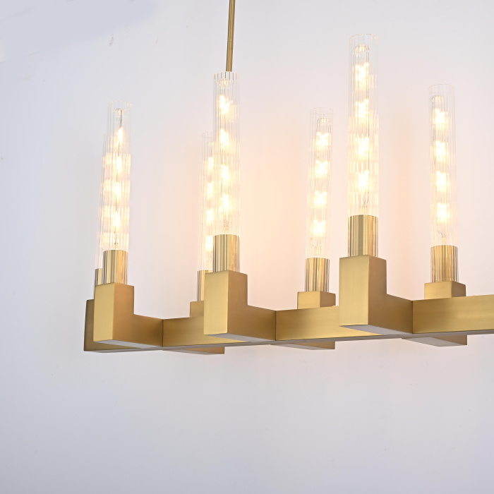 Люстра CANELLE Linear Chandelier 12 Modern Brass ImperiumLoft