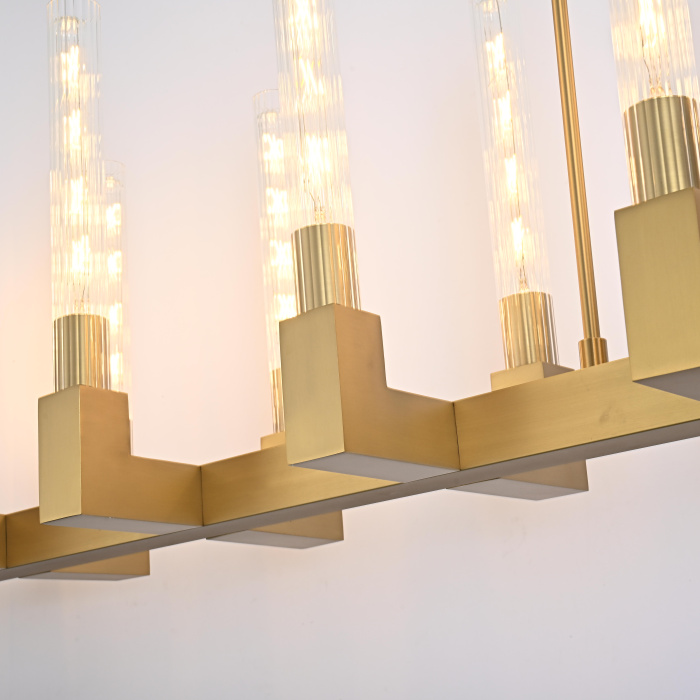 Люстра CANELLE Linear Chandelier 12 Modern Brass ImperiumLoft