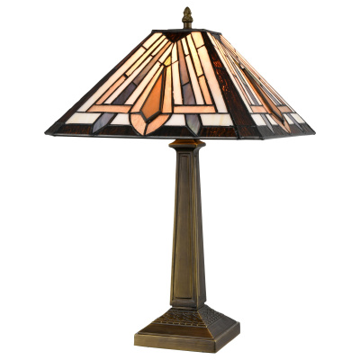 846-804-01 Настольная лампа Бронза/Разноцветный E27 1*60W