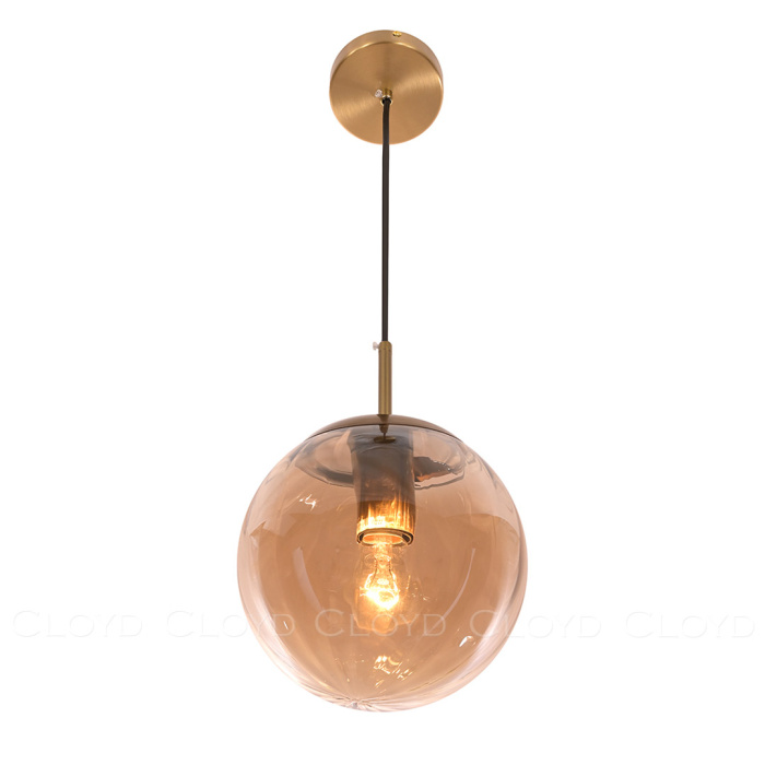 Подвесной светильник Cloyd BRINN P1 / Ø20 см - золото - янтарный (арт.11423)