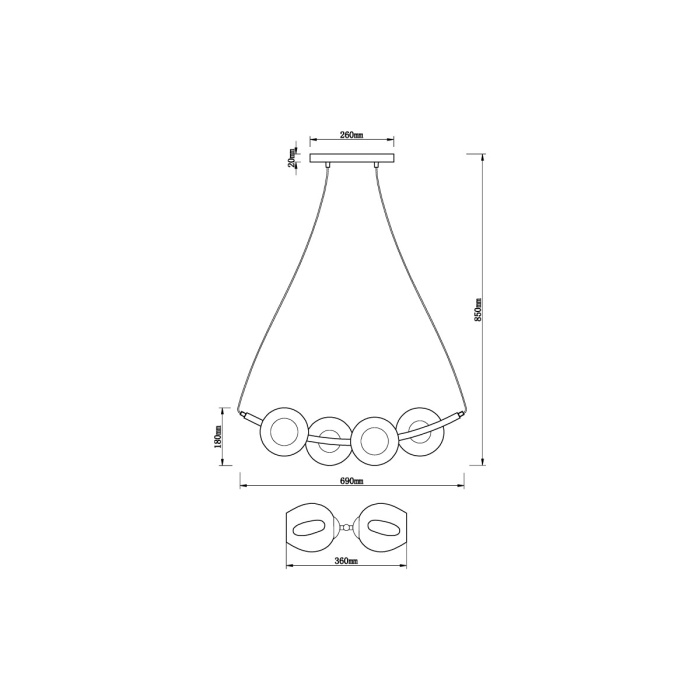 Подвесной светильник VL5002P41 Vele Luce