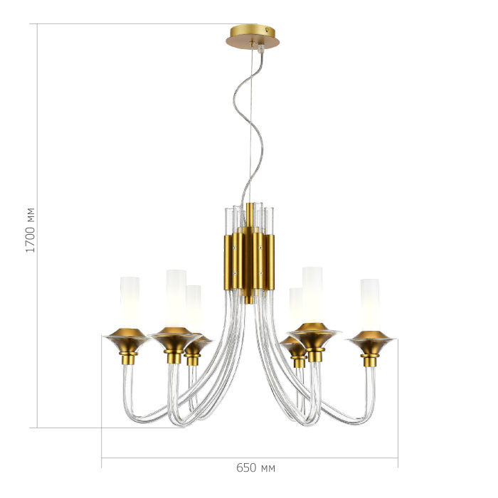 Люстра подвесная ST-Luce Золотистый/Белый E14 6*40W SL1241.203.06