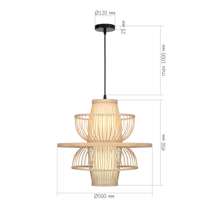 Светильник подвесной ST-Luce Древесный/Белый E27 1*40W SL6241.513.01