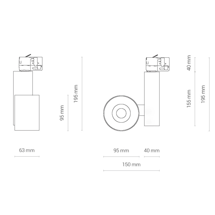 Трековый трехфазный светильник Nowodvorski Nea Led White 8756