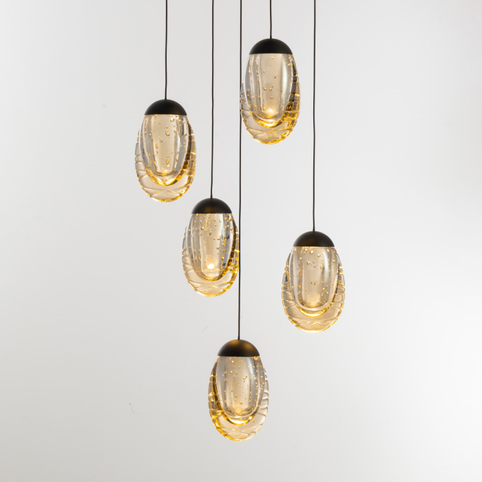 Подвесной светильник Delight Collection MD25090022 MD25090022-5A matt black/champagne