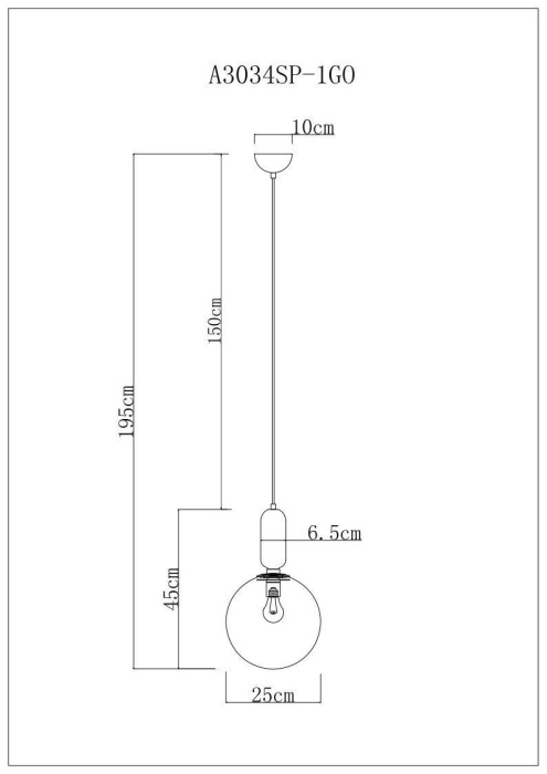 Подвесной светильник Arte Lamp Bolla-Sola A3034SP-1GO